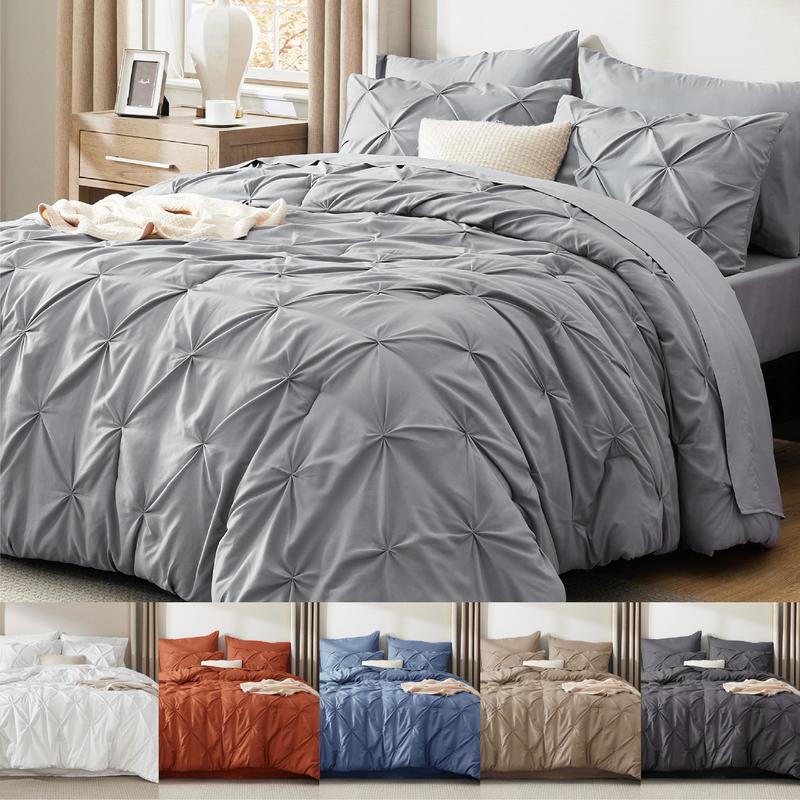 💗Last day of sale – 50% off⚡Bedsure Soft Pintuck Duvet Set
