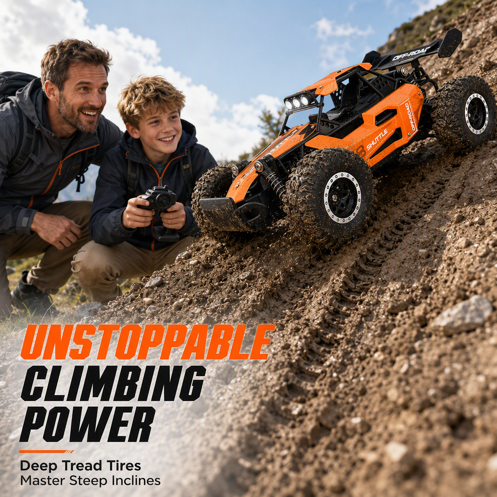 Race Any Terrain Instantly! No-Bump 4WD LED RC Car