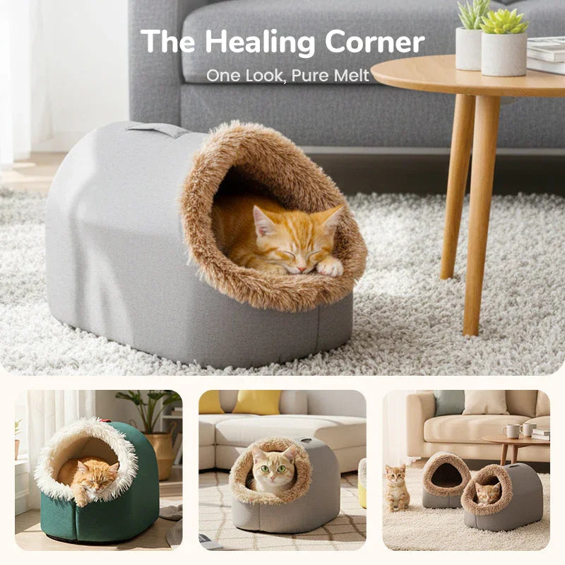 🥳2026 HOT SALE🥳💞50K+ SOLD!💥❄️🛡️ Flash Sale 50% Off! Cozy Pet Cave Bed – Your pet‘s safe haven for winter. Soft, warm & perfect for cuddle-up naps. Peace of mind for caring owners. 🛏️❤️