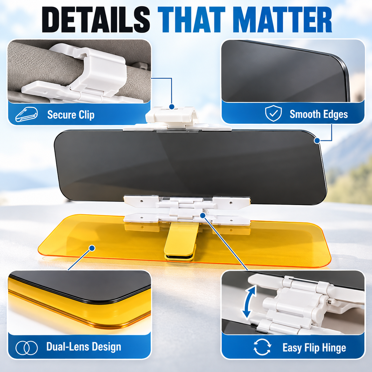 ⏳🔥LIMITED-TIME 50% OFF! ⏰🚗 Drive Safer Day & Night 🌙 Universal HD Anti-Glare Car Visor ✨
