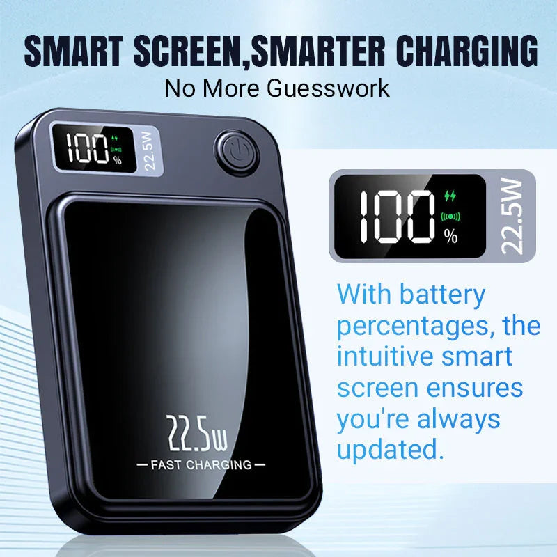 Clarioy 22.5W fast charging power bank with digital smart screen battery display