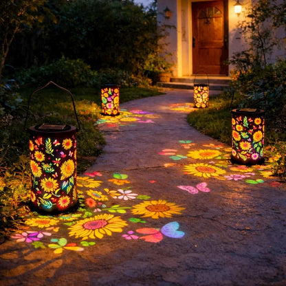 🔥SPECIAL OFFER 49% OFF-🌞Colorful solar-powered garden lantern with sunflower motif