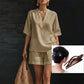 Women's Casual V-Neck Two-Piece Short Set