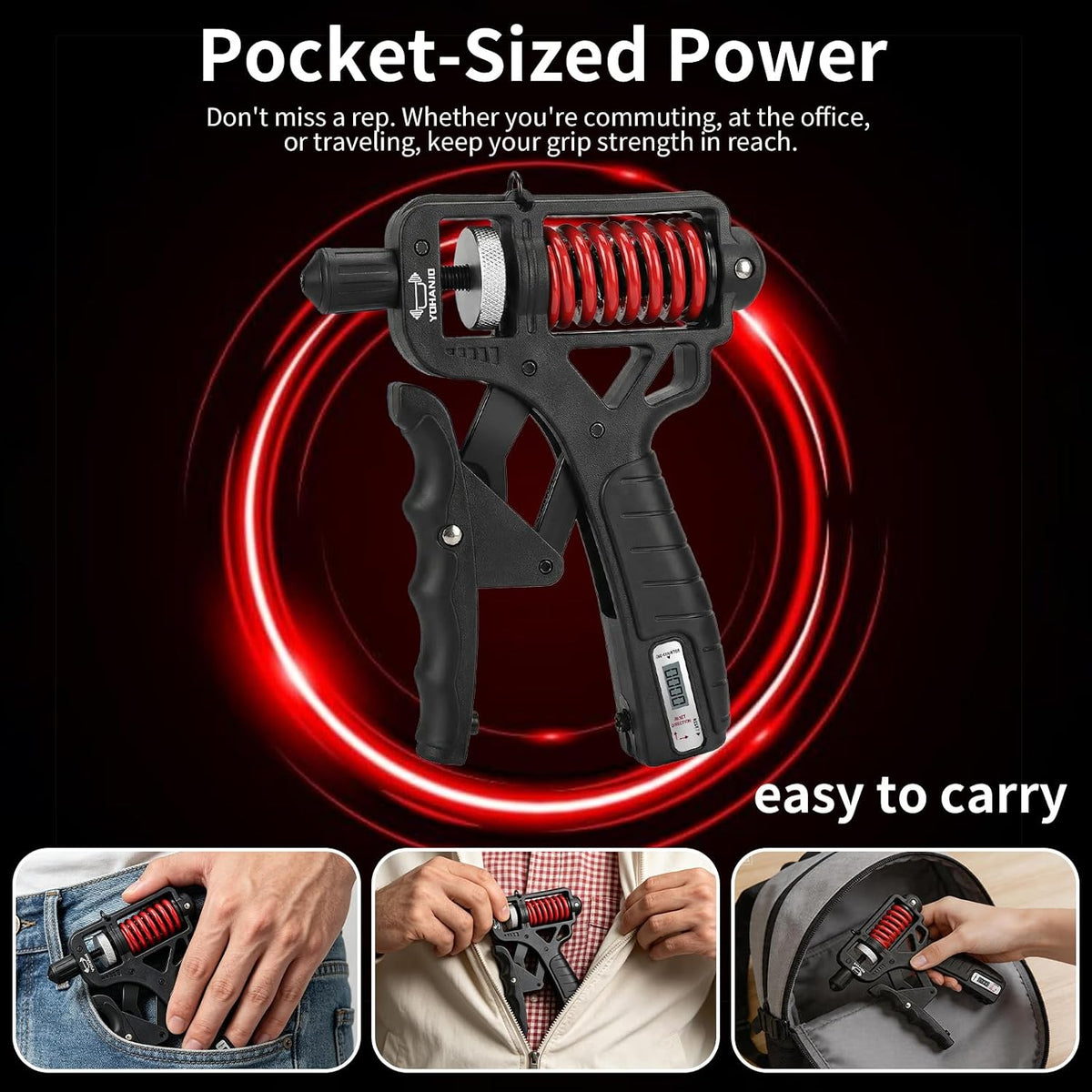 💪 Adjustable Hand Grip Strengthener with Counter