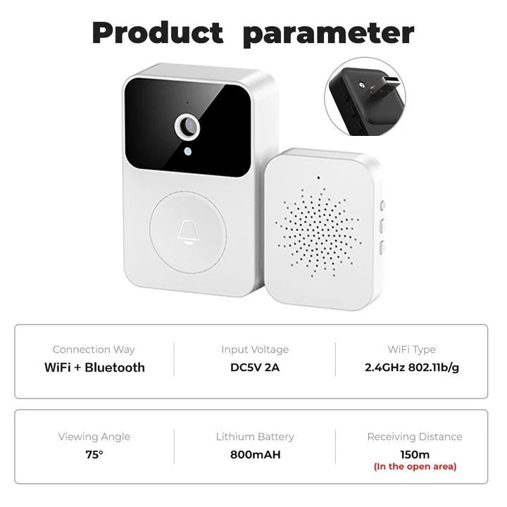 🎁🎁LAST DAY SPECIAL PRICE!Wireless Video Doorbell with Monitor