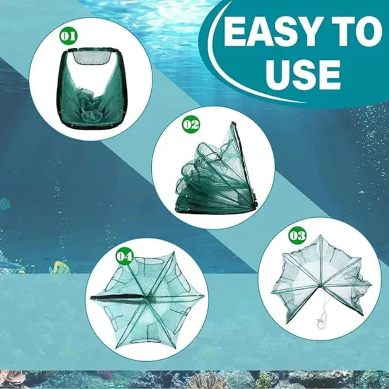 🚨 50% OFF! 🚨 Automatic folding net for anglers – reinforced nylon fishing net, landing net with telescopic handle 🎣✨
