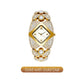 Gold watch with diamond accents, Roman numerals, and gold dial, luxury jewelry from clarioy