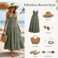 👗 50% OFF NOW! 🌴 Women's Halter Neck Backless Maxi Dress – Tiered, Flowy, Resort Style 🌺