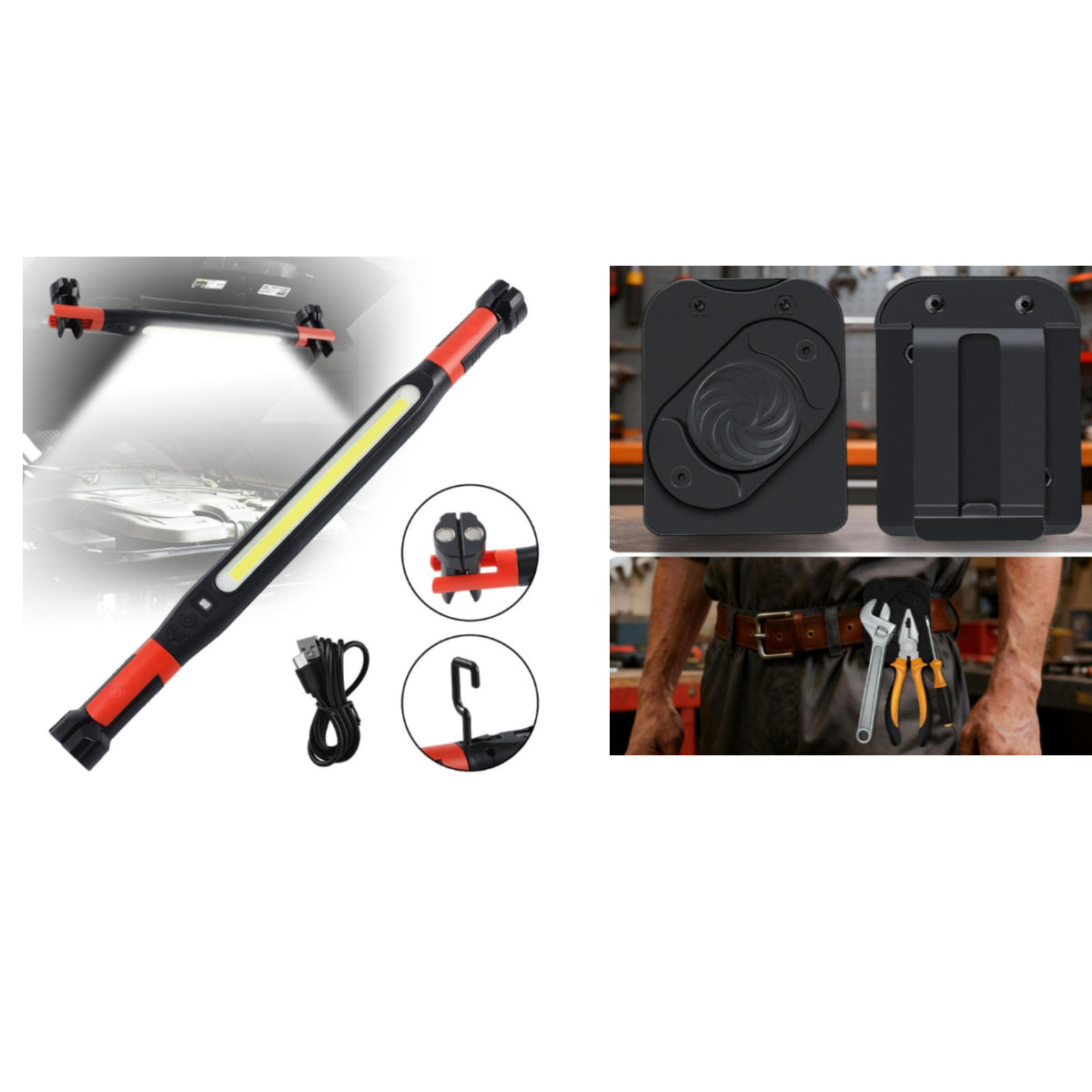 🔦Limited-time 40% off offer!🏕️4-in-1 Rechargeable Work Light – Hands-Free, Anywhere