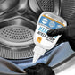 Person applying mold stain remover to washing machine gasket, premium home cleaning tool from clarioy