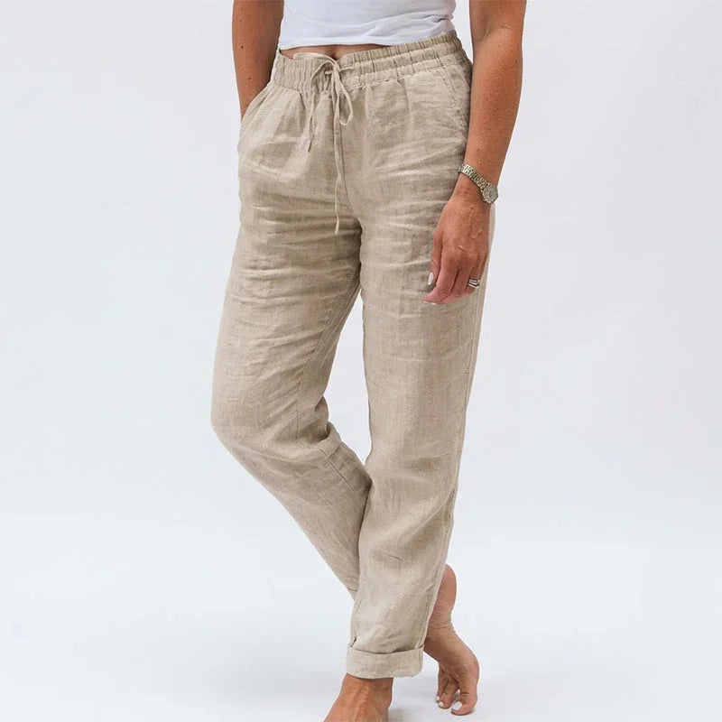 🌸New arrival 40% OFF!🏖️Women's Elastic Waist Cotton Linen Casual Pants