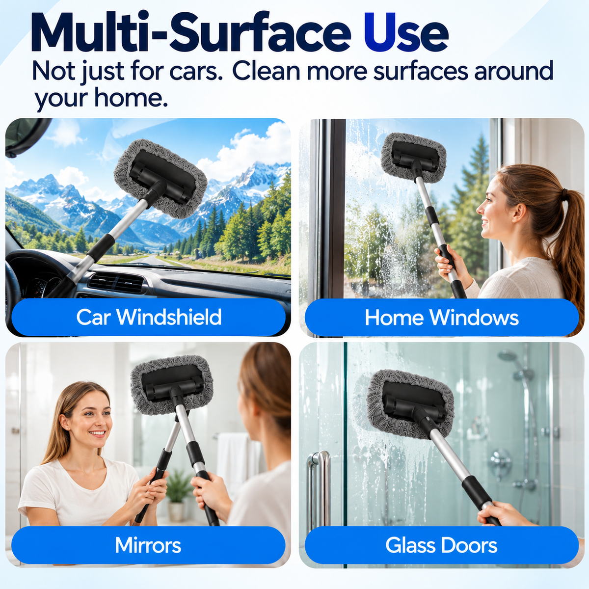 🥳2026 HOT SALE🥳💞50K+ SOLD! 🧲🌀 50% OFF! Dual Magnetic Car Window Cleaner – cleans both sides in one pass, extendable handle & reusable microfiber cloths. Streak-free glass, inside & out! 🚗✨