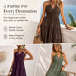 👗 50% OFF NOW! 🌴 Women's Halter Neck Backless Maxi Dress – Tiered, Flowy, Resort Style 🌺