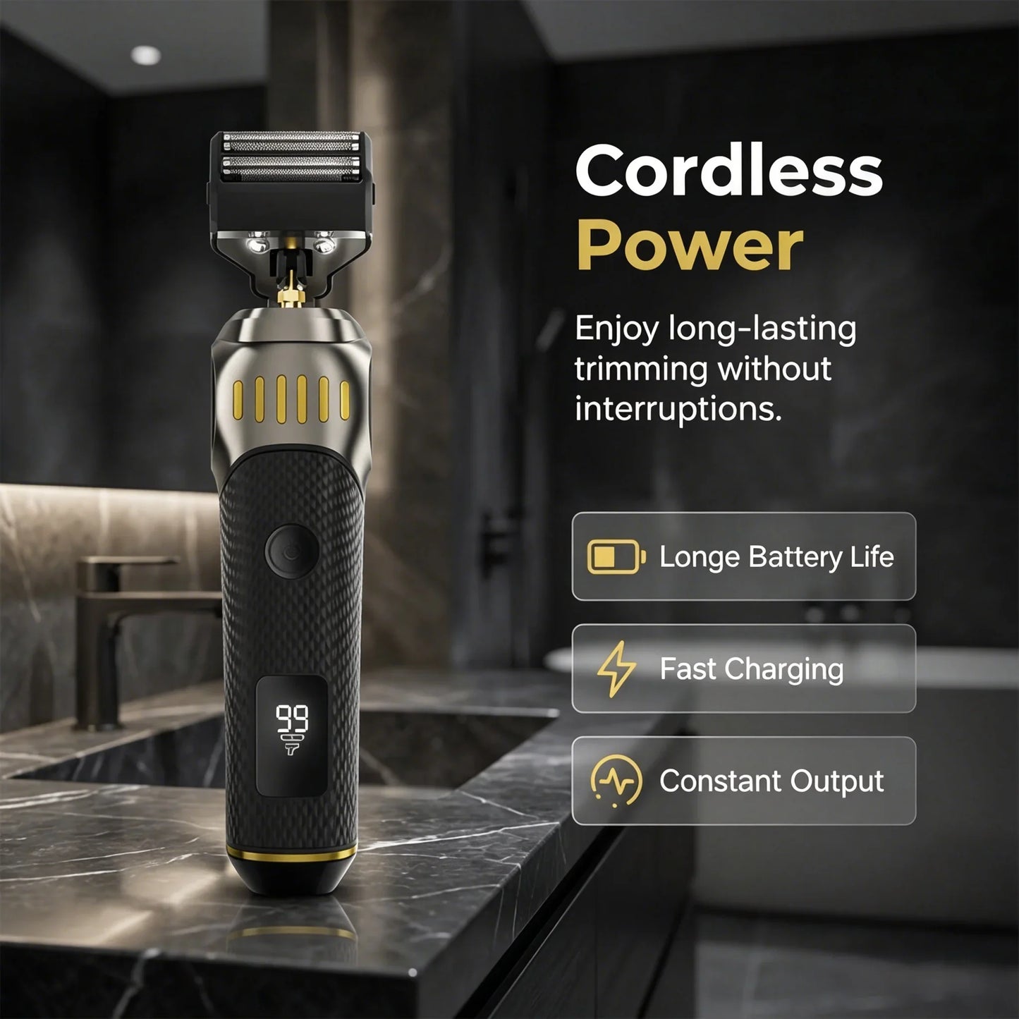 ⏳LIMITED TIME: 50% OFF! 🏆Luxe 3-in-1 Professional Men’s Grooming Set – T-Blade Trimmer, Foil Shaver & Nose Trimmer – With LED Display & USB Rechargeable