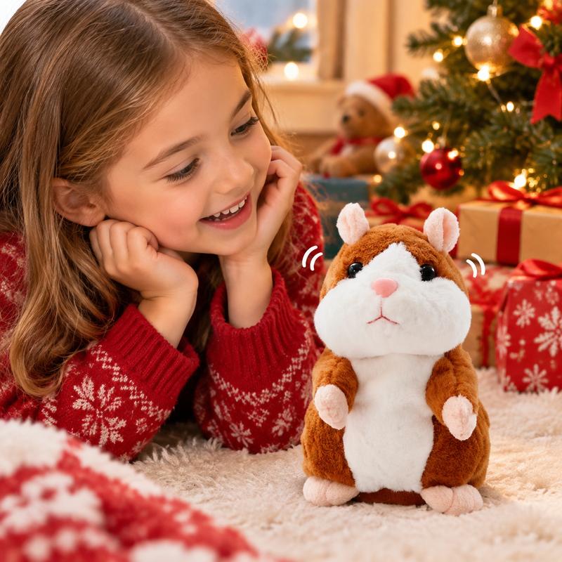 ⏳Time-Limited Special⏰Talking Hamster Plush – repeats whatever you say, auto head-shaking, hilarious fun for kids & adults