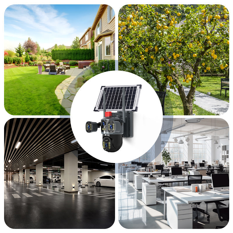 🎥 Triple-Lens Solar 360° Dome Camera✈️ free shipping