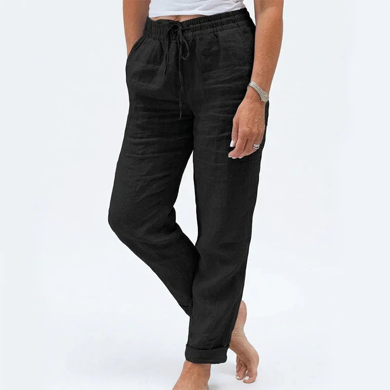 🌸New arrival 40% OFF!🏖️Women's Elastic Waist Cotton Linen Casual Pants