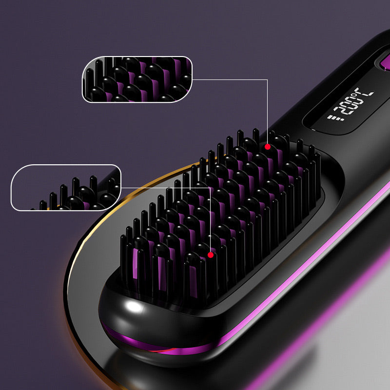 💇‍♀️ 60% OFF NOW! 🔥 Wireless Ceramic Hair Straightening Comb – Fast Heating, Anti-Frizz & Tangle-Free Design ✨