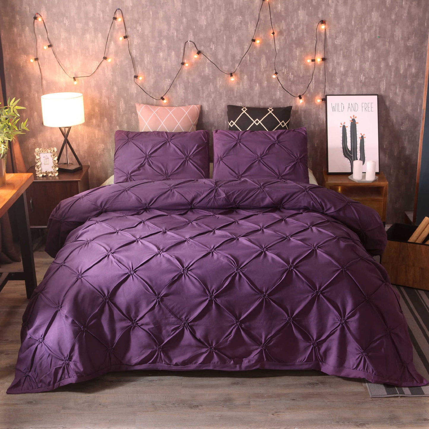 💗Last day of sale – 50% off⚡Bedsure Soft Pintuck Duvet Set
