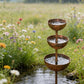 🐦LAST DAY SALE 50% OFF⚡ Rustic Metal Rain Catcher Plant Support Stake, Multi-Purpose Garden Ornament, Bird Bath & Bird Feeder for Yard Flower Bed Decor