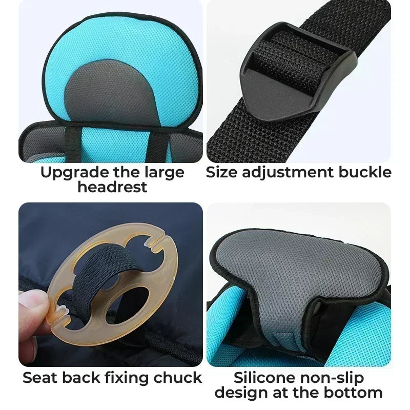 💞50K+ SOLD!🧳👶Portable Child Protection Car Seat – Lightweight 0.4kg, foldable & breathable mesh. 5‑point safety harness for 0‑12 years – stress‑free travel! 🚗✨