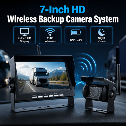 🔥Hot Sale ＆ 50％ Off🔥7-Inch HD Wireless Backup Camera System