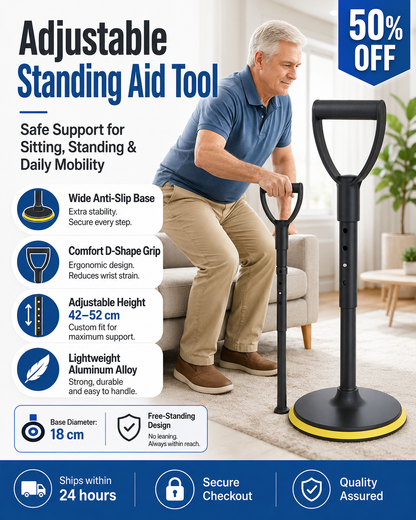 📢📢50% OFF !! ⏰Adjustable Height Standing Aid Tool for Mobility Support