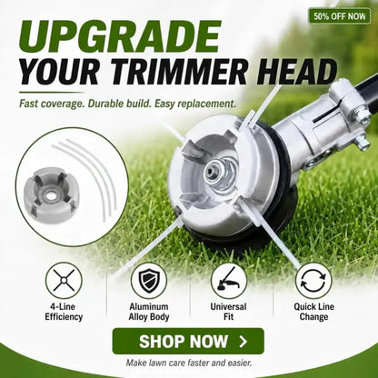⚙️ 50% OFF NOW! 🌿 Aluminum Trimmer Head – 4-Line Cutting & Universal Fit – Heavy-Duty & Easy Line Replacement 🏡