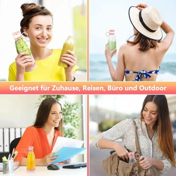 Women using reusable bottles indoors, at the beach, office, and outdoors, clarioy lifestyle