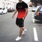 💥 50% OFF FLASH SALE! Men‘s Gradient 2-Piece Set – T-Shirt & Shorts, Breathable & Relaxed Fit 🌈💨 【Limited Time】