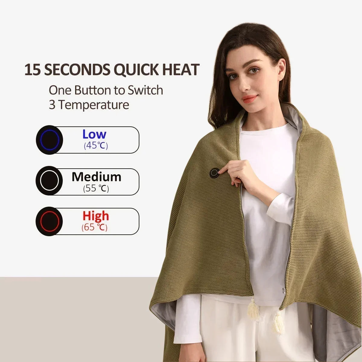 ⏰🔥LIMITED TIME 50% OFF!🔥50K+ SOLD! Portable Electric Heated Blanket & Shawl