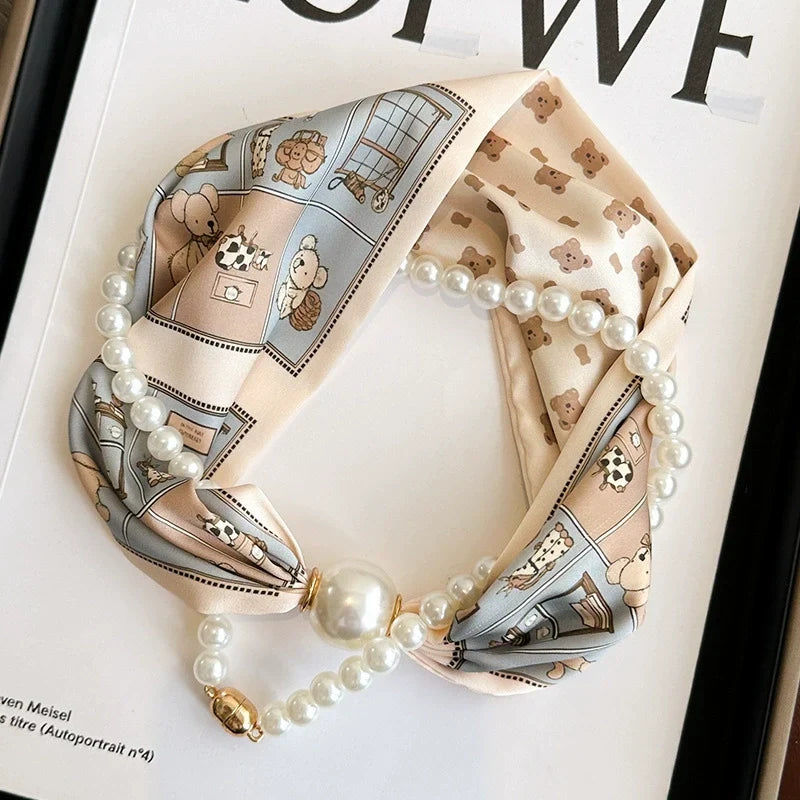 🌟New Arrival💕Magnetic Clasp Pearl Scarf Necklace