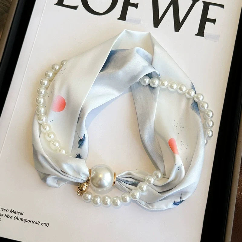 🌟New Arrival💕Magnetic Clasp Pearl Scarf Necklace