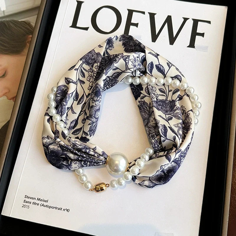 🌟New Arrival💕Magnetic Clasp Pearl Scarf Necklace