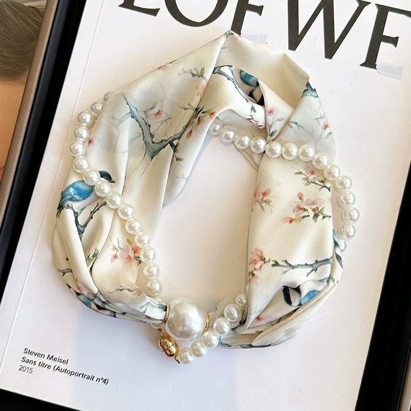 🌟New Arrival💕Magnetic Clasp Pearl Scarf Necklace