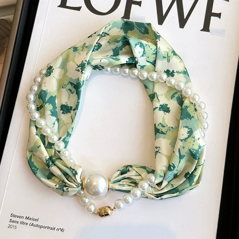 🌟New Arrival💕Magnetic Clasp Pearl Scarf Necklace