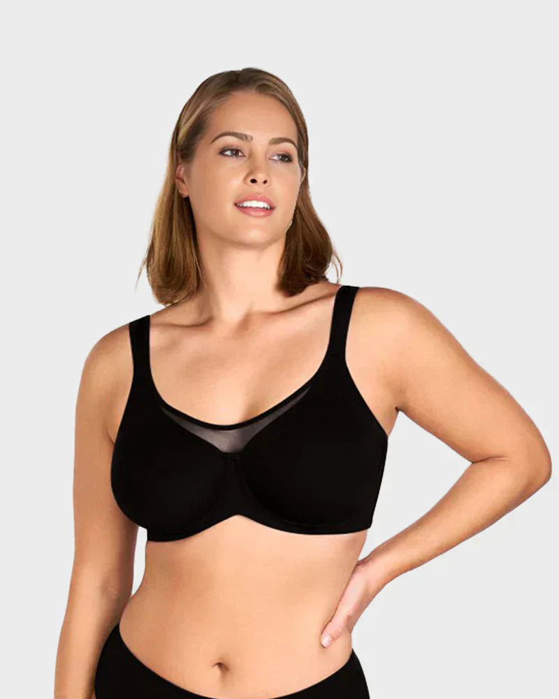 ⏰LAST DAY 64% OFF 💐Women's Elegant Sheer Full Coverage Plus Size Bra, Breathable Mesh Large Size Lingerie, Support Comfort Everyday Bra