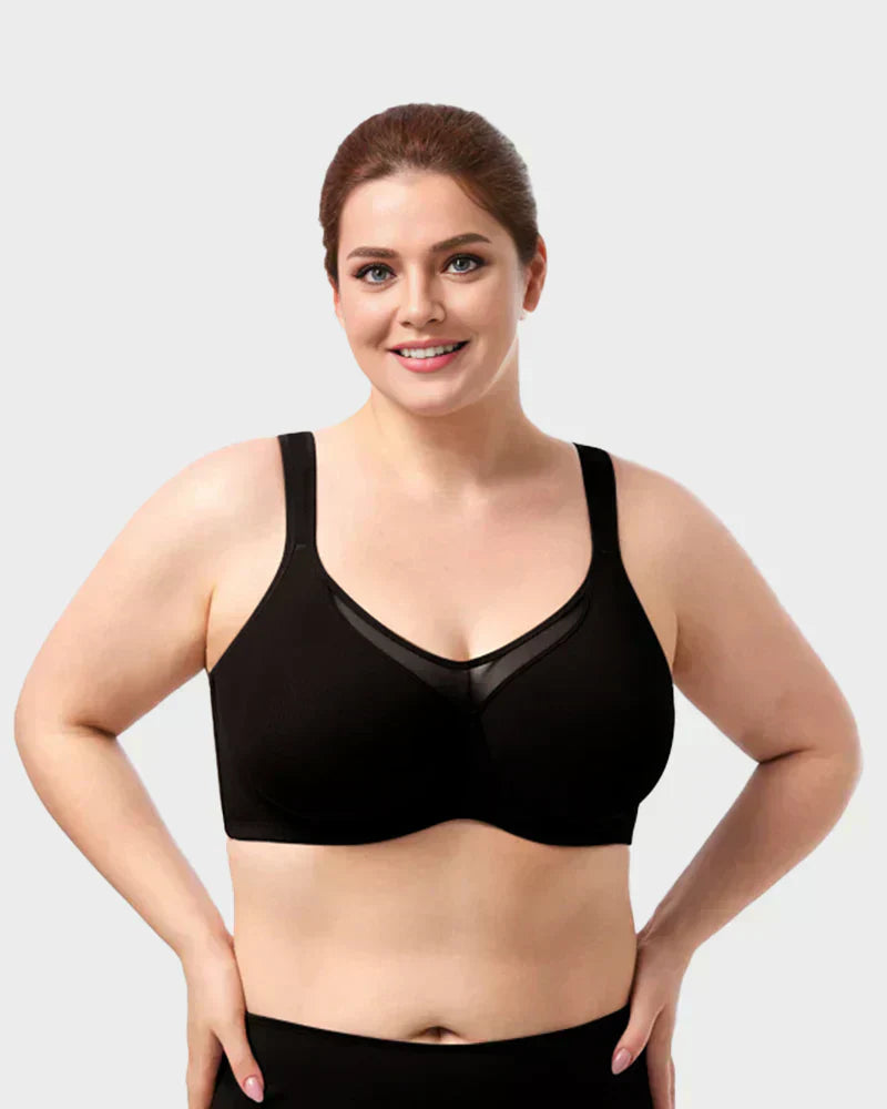 ⏰LAST DAY 64% OFF 💐Women's Elegant Sheer Full Coverage Plus Size Bra, Breathable Mesh Large Size Lingerie, Support Comfort Everyday Bra