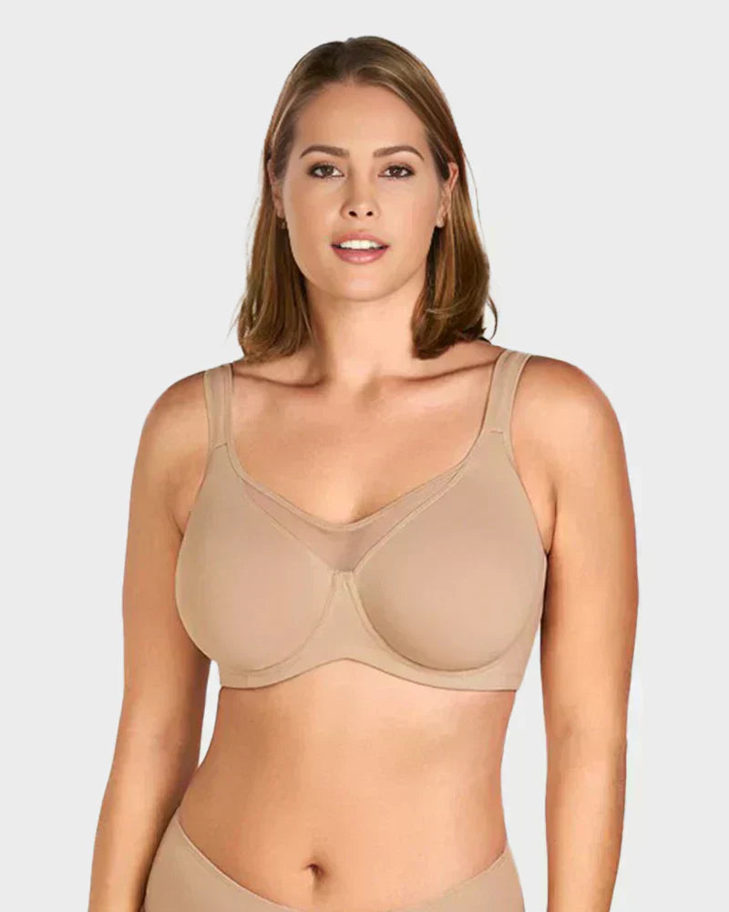 ⏰LAST DAY 64% OFF 💐Women's Elegant Sheer Full Coverage Plus Size Bra, Breathable Mesh Large Size Lingerie, Support Comfort Everyday Bra