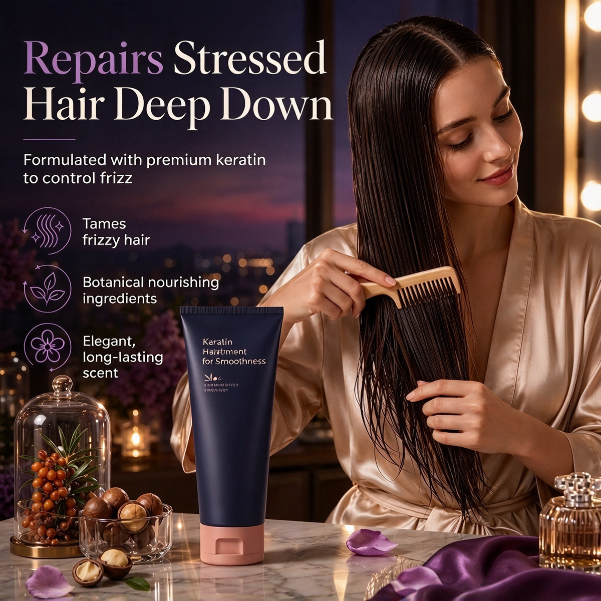 🧼 69% OFF 💇 Keratin Smoothing Hair Mask 320ml Nourishing & Repairing Treatment for Dry, Frizzy & Damaged Hair 🧴