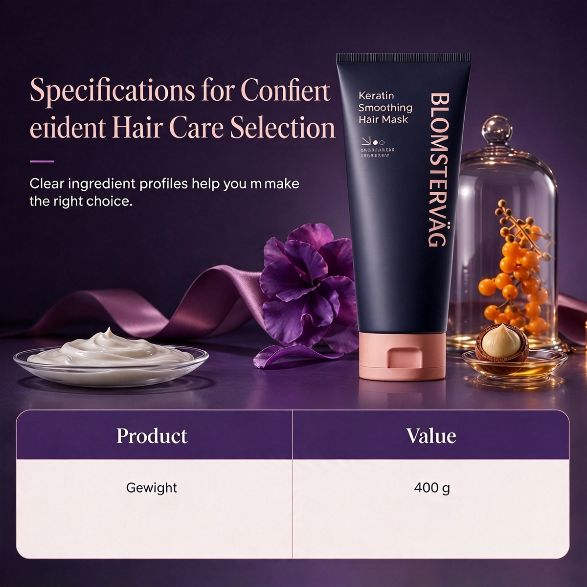 🧼 69% OFF 💇 Keratin Smoothing Hair Mask 320ml Nourishing & Repairing Treatment for Dry, Frizzy & Damaged Hair 🧴