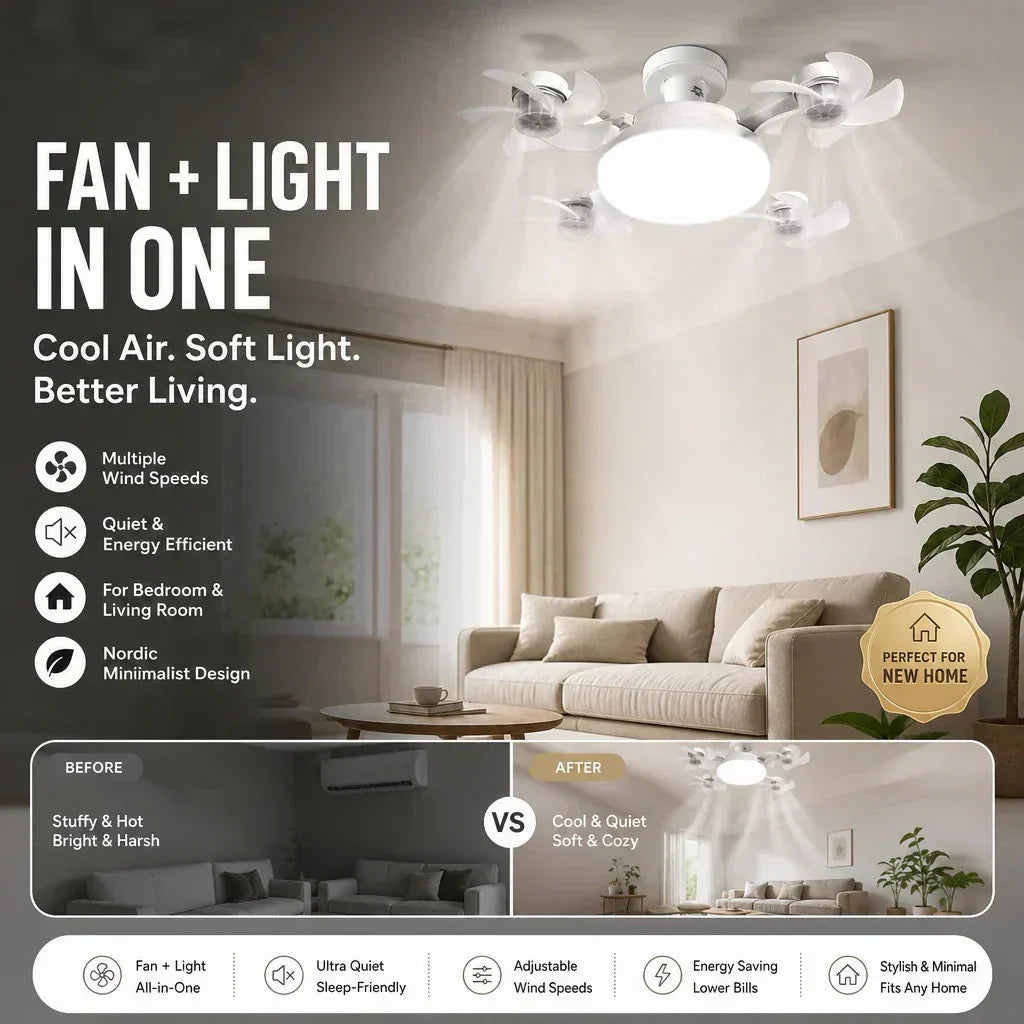 ⏰🔥LIMITED TIME 50% OFF!🔥50K+ SOLD!💡Foldable Socket Ceiling Fan Light with Remote, Energy-Saving Cooling & Lighting for Bedroom & Home