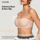⛱️Last Day Special Price ＄16.99!!💞Womens Strapless Bras Push Up Bandeau Bra Non Slip Wireless Supportive Padded Bras Seamless Comfortable Tube Jelly Bra