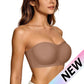 ⛱️Last Day Special Price ＄16.99!!💞Womens Strapless Bras Push Up Bandeau Bra Non Slip Wireless Supportive Padded Bras Seamless Comfortable Tube Jelly Bra