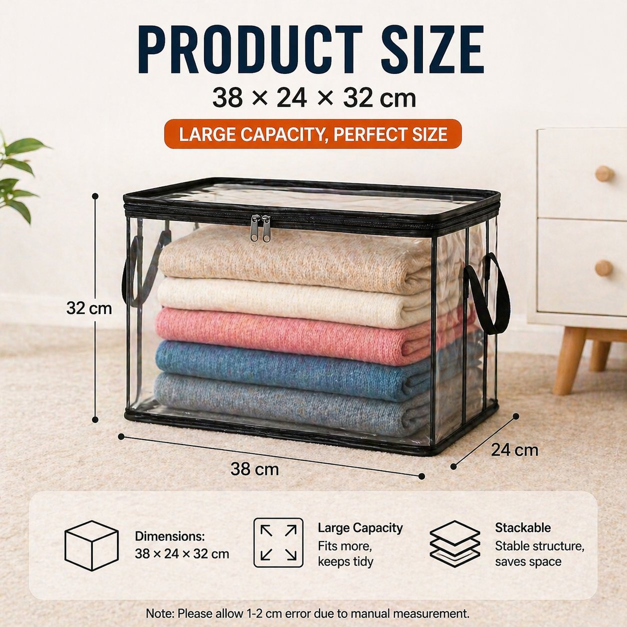 🎁 2026 Sale 50% OFF📦Large Heavy-Duty Thick Plastic Clear Storage Bag for Clothes, Moving & Storage
