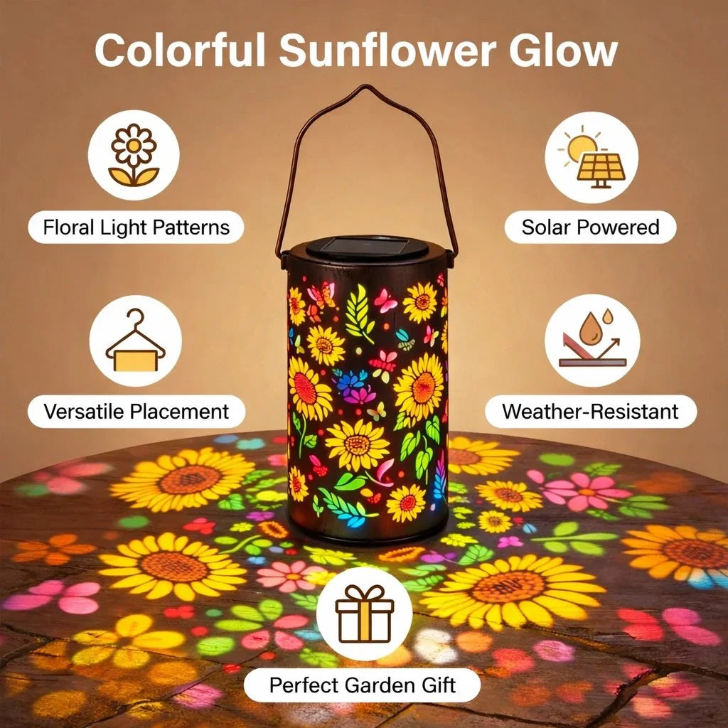 🔥SPECIAL OFFER 49% OFF-🌞Colorful solar-powered garden lantern with sunflower motif