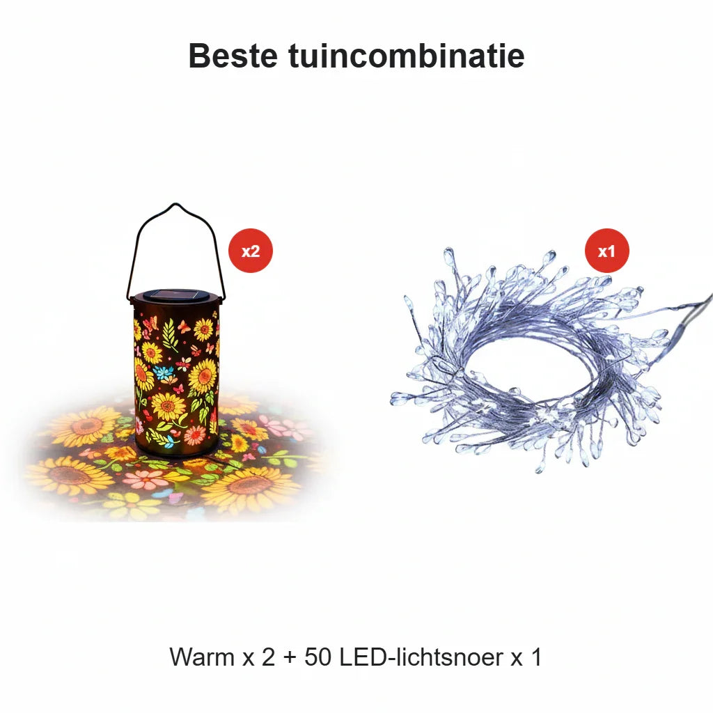 🔥SPECIAL OFFER 49% OFF-🌞Colorful solar-powered garden lantern with sunflower motif