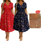 💃Limited-Time 60% OFF 🛍️Women's V-Neck Floral Print Dress with Twist Waist