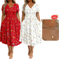 💃Limited-Time 60% OFF 🛍️Women's V-Neck Floral Print Dress with Twist Waist