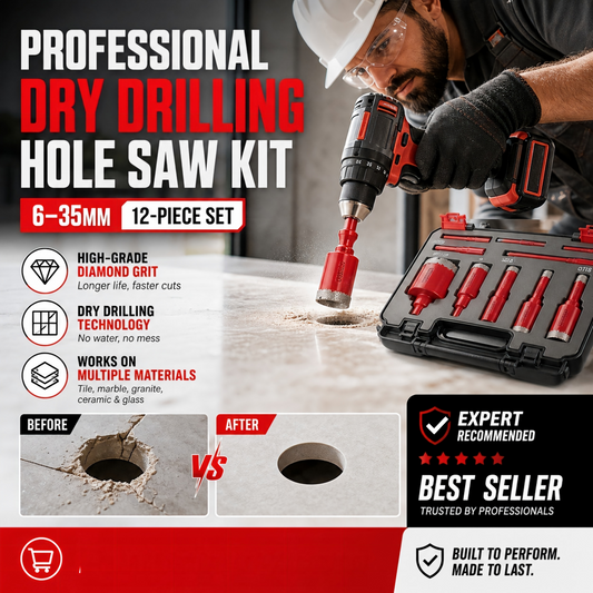 🔥Limited 50% Off！🏭Direct from Factory！👨‍🔧Craftsmen Approved！🛠️Professional Dry Drilling Hole Saw Kit (6-35mm)